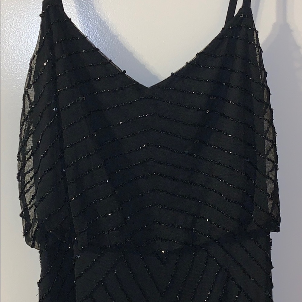 Adriana Papell Black Sequence Dress🖤✨
